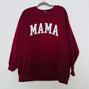 J for JUSTIFY Maroon/Burgundy Mama Pullover Sweatshirt Size Small